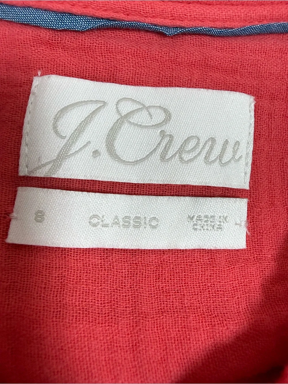 J. Crew Coral Button-Down Textured Shirt
